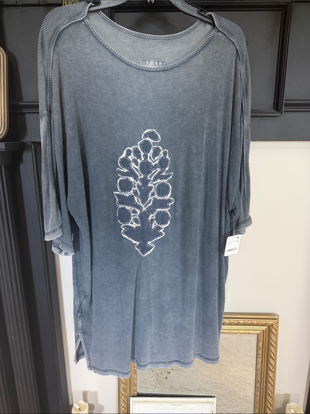 FP Movement by Free People Slate Blue Graphic Knit Tunic